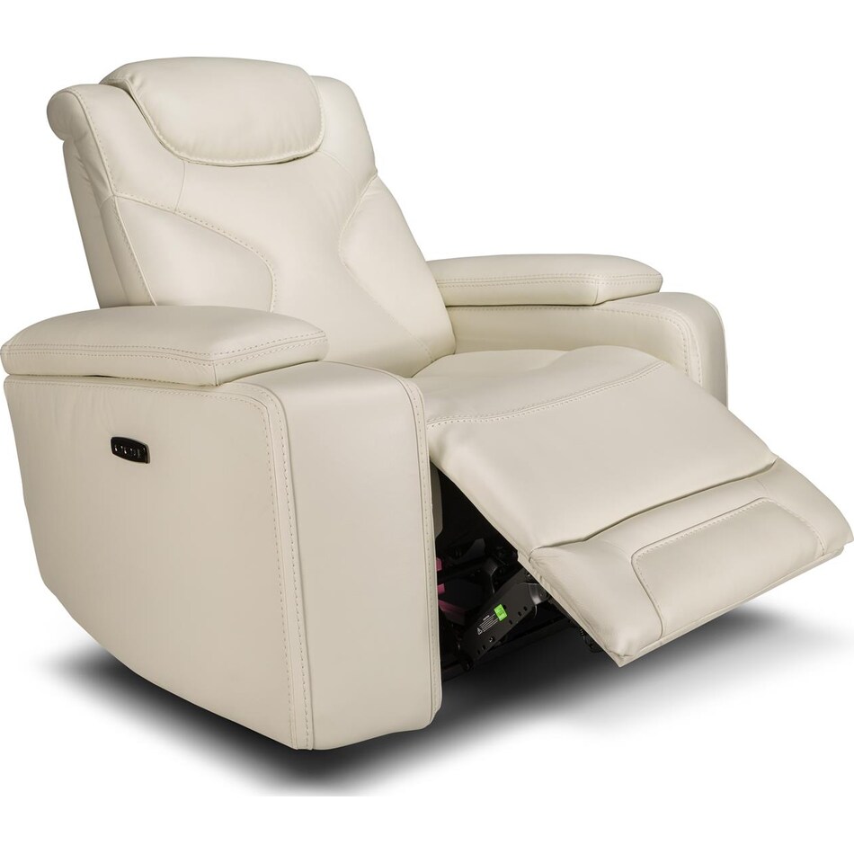 jet set baja white power leather reclining console loveseat   