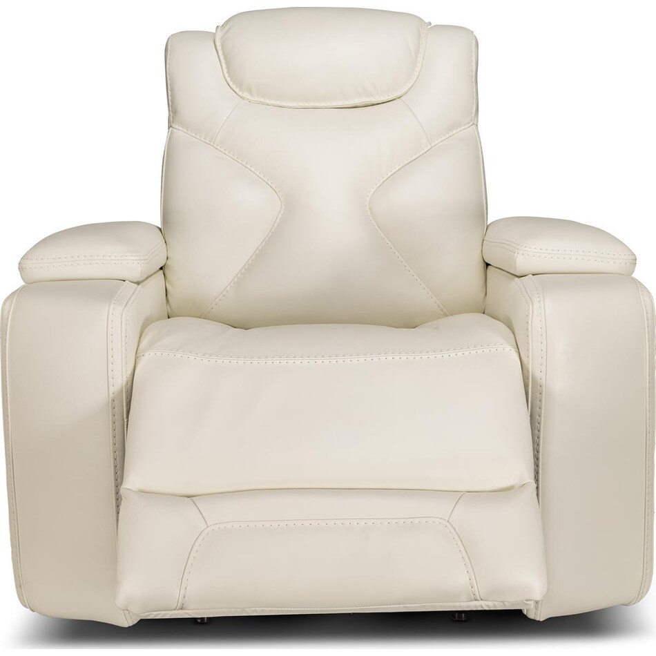 jet set baja white power leather reclining console loveseat   