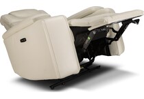 jet set baja white power leather reclining console loveseat   