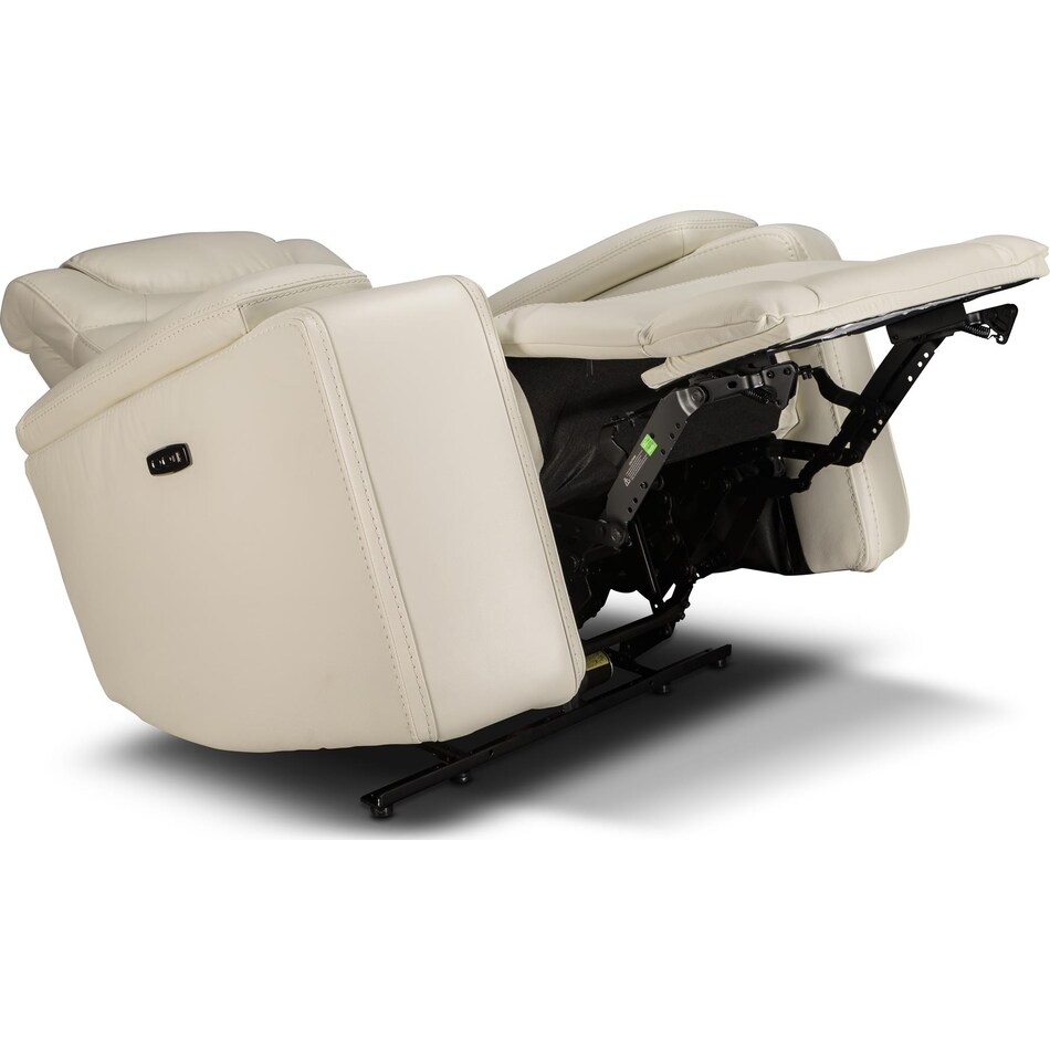 jet set baja white power leather reclining console loveseat   