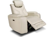 jet set baja white power leather reclining console loveseat   