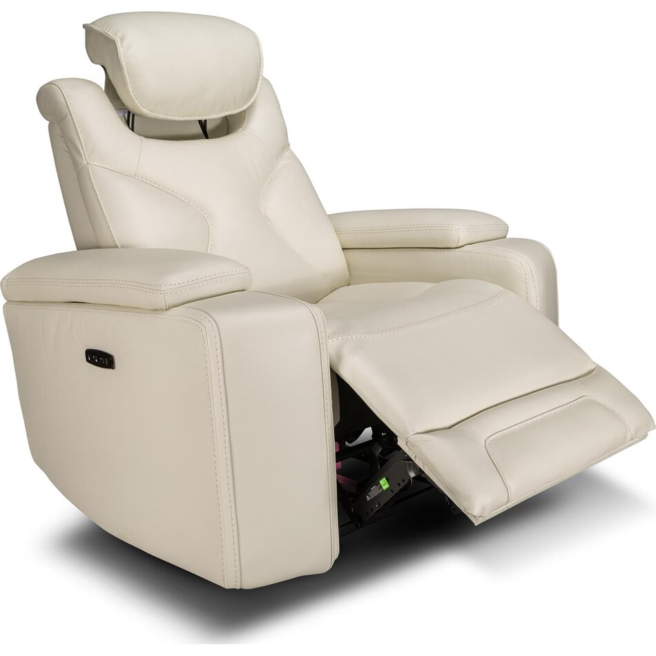 jet set baja white power leather reclining console loveseat   