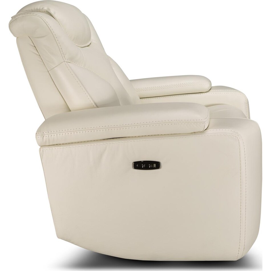 jet set baja white power leather reclining console loveseat   