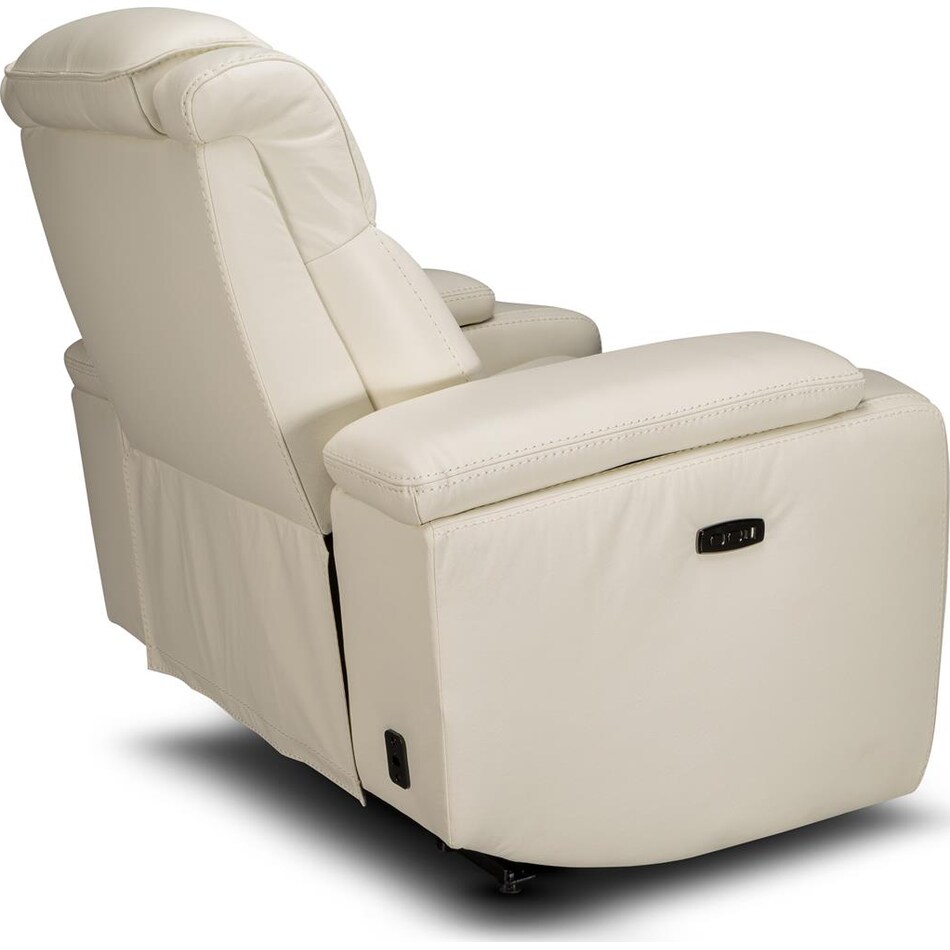jet set baja white power leather reclining console loveseat   