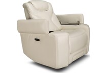 jet set baja white power leather reclining console loveseat   