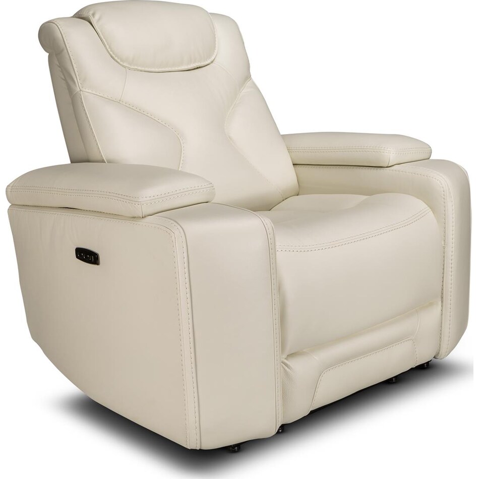 jet set baja white power leather reclining console loveseat   
