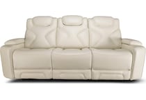 jet set baja white power leather reclining sofa   