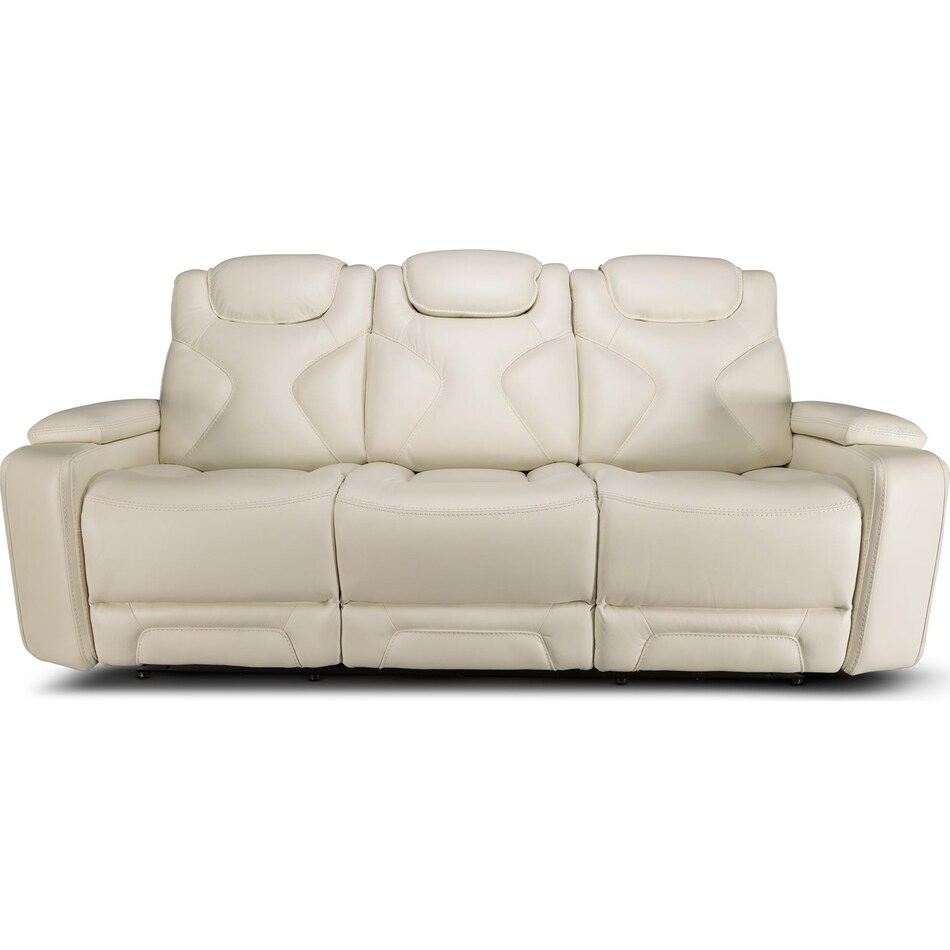 jet set baja white power leather reclining sofa   