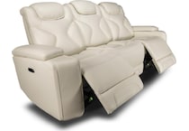 jet set baja white power leather reclining sofa   