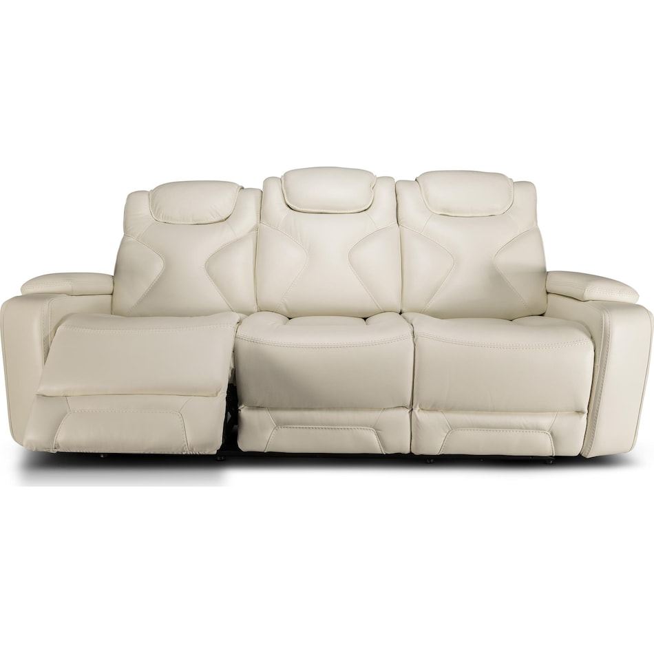 jet set baja white power leather reclining sofa   