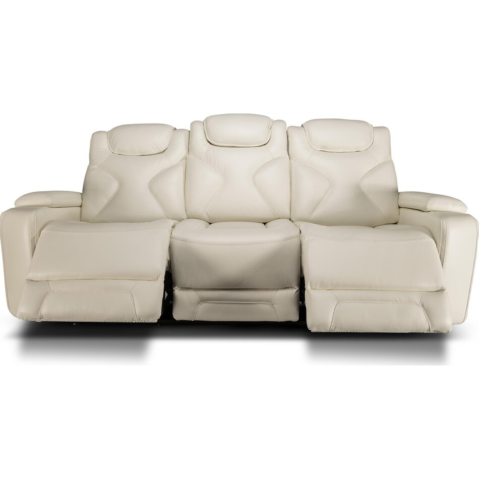 jet set baja white power leather reclining sofa   