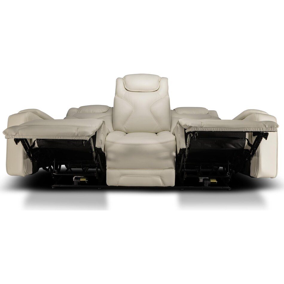 jet set baja white power leather reclining sofa   