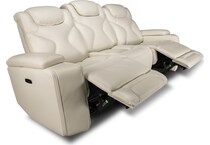 jet set baja white power leather reclining sofa   