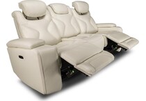 jet set baja white power leather reclining sofa   