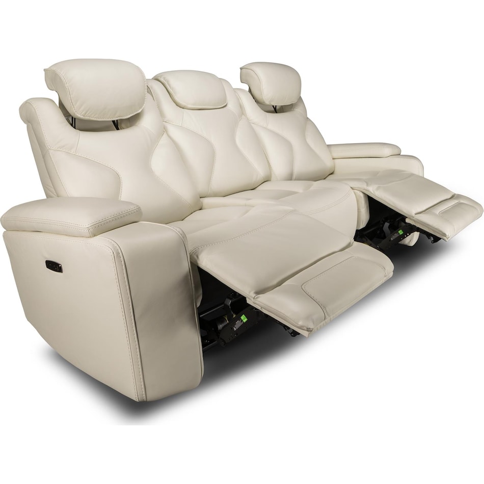 jet set baja white power leather reclining sofa   