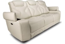 jet set baja white power leather reclining sofa   