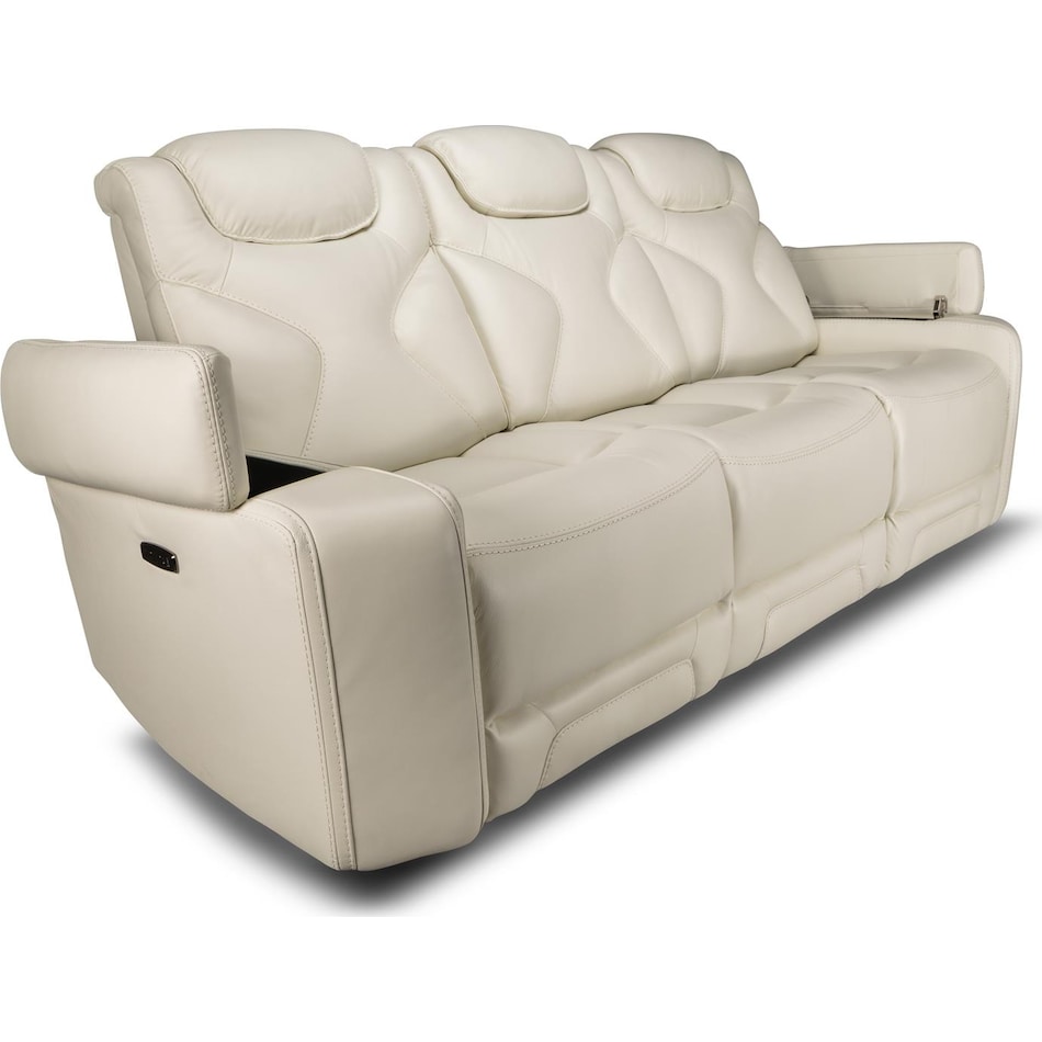 jet set baja white power leather reclining sofa   