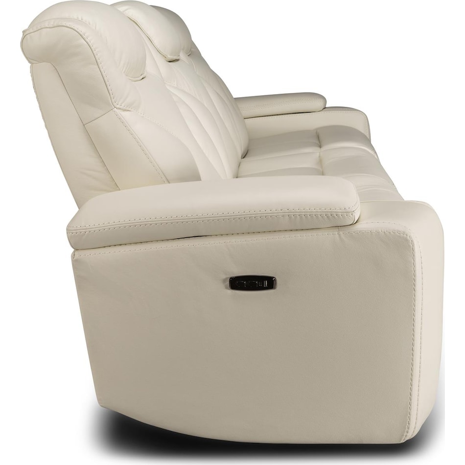 jet set baja white power leather reclining sofa   