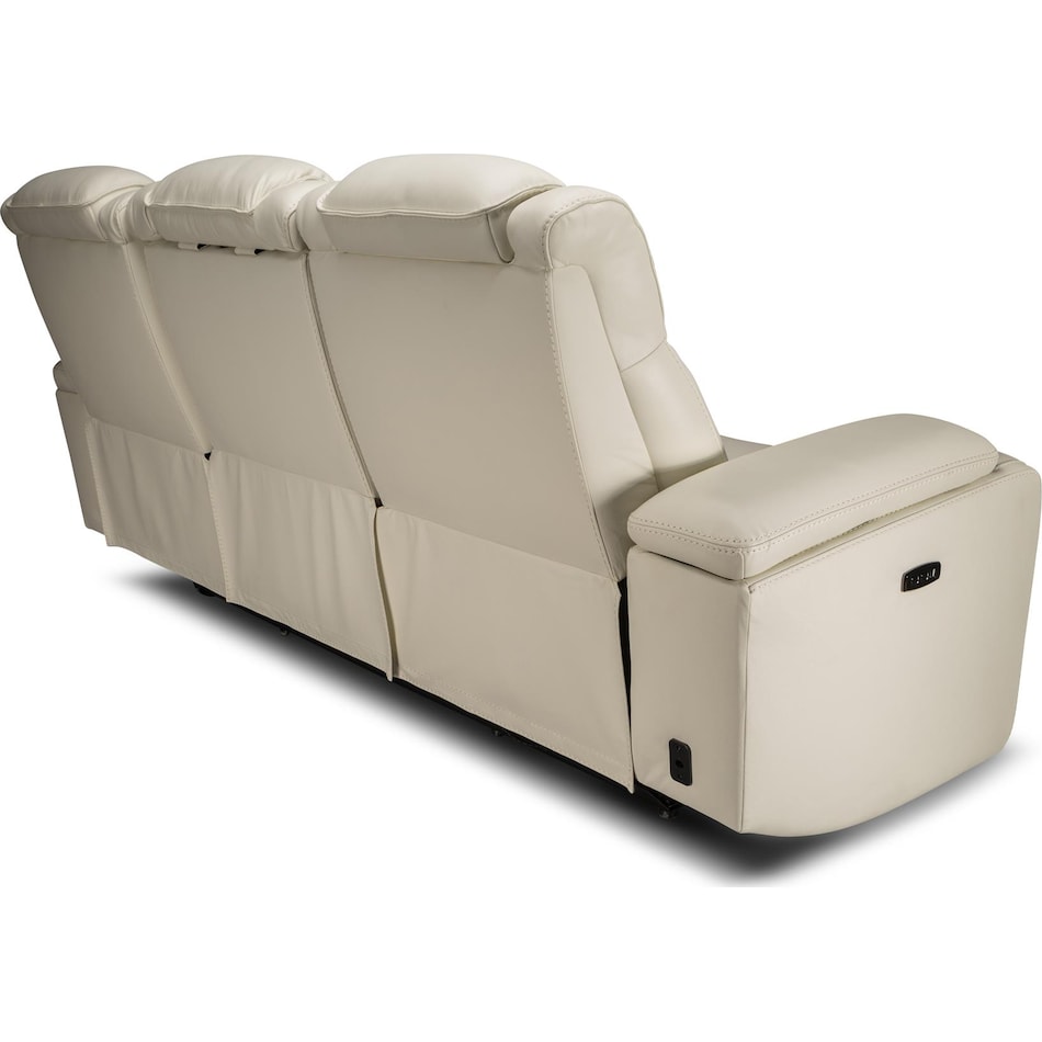 jet set baja white power leather reclining sofa   