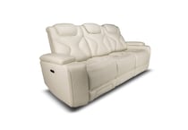 jet set baja white power leather reclining sofa   