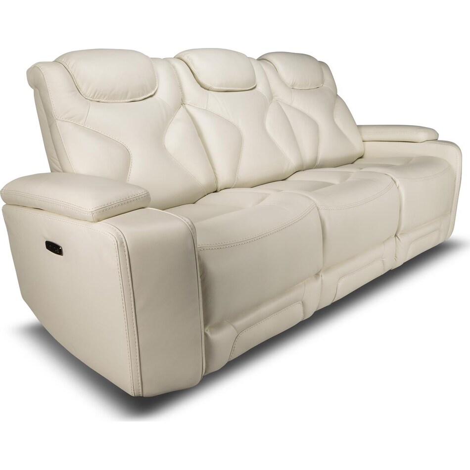 jet set baja white power leather reclining sofa   