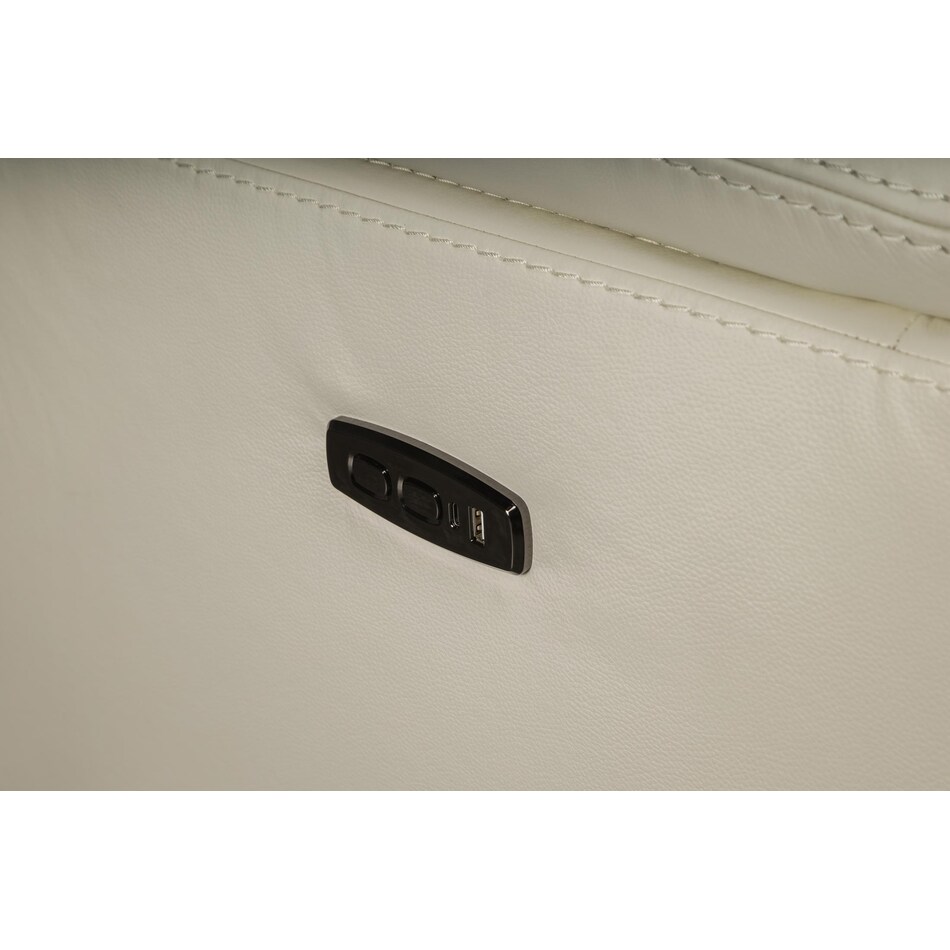 jet set baja white power leather reclining sofa   