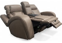 jetset ii sable power leather reclining console loveseat   