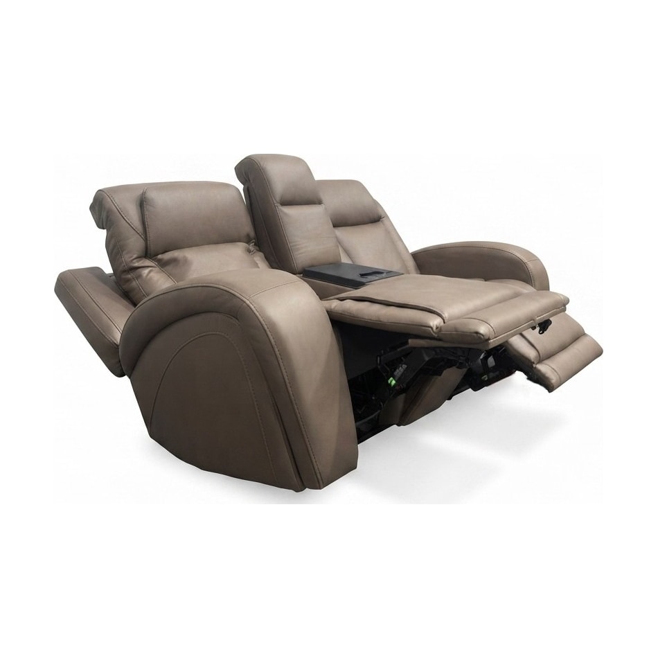jetset ii sable power leather reclining console loveseat   