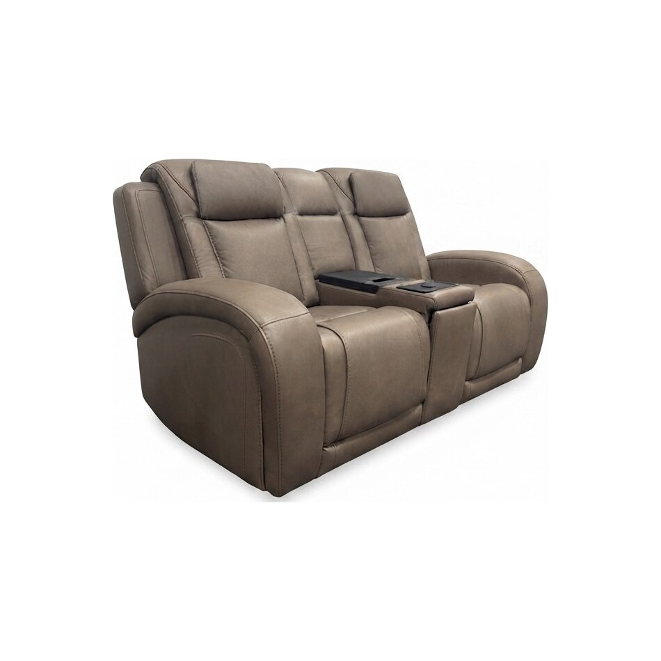 jetset ii sable power leather reclining console loveseat   