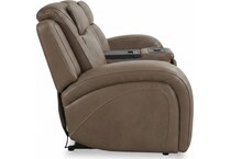 jetset ii sable power leather reclining console loveseat   