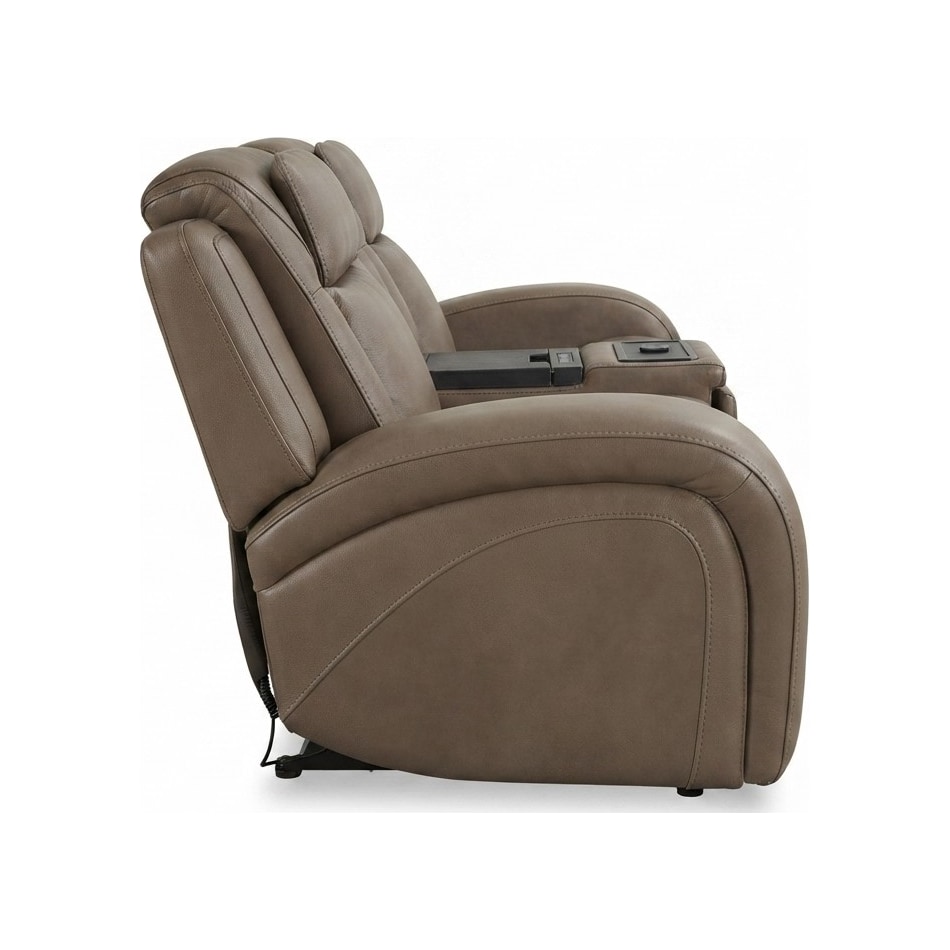 jetset ii sable power leather reclining console loveseat   