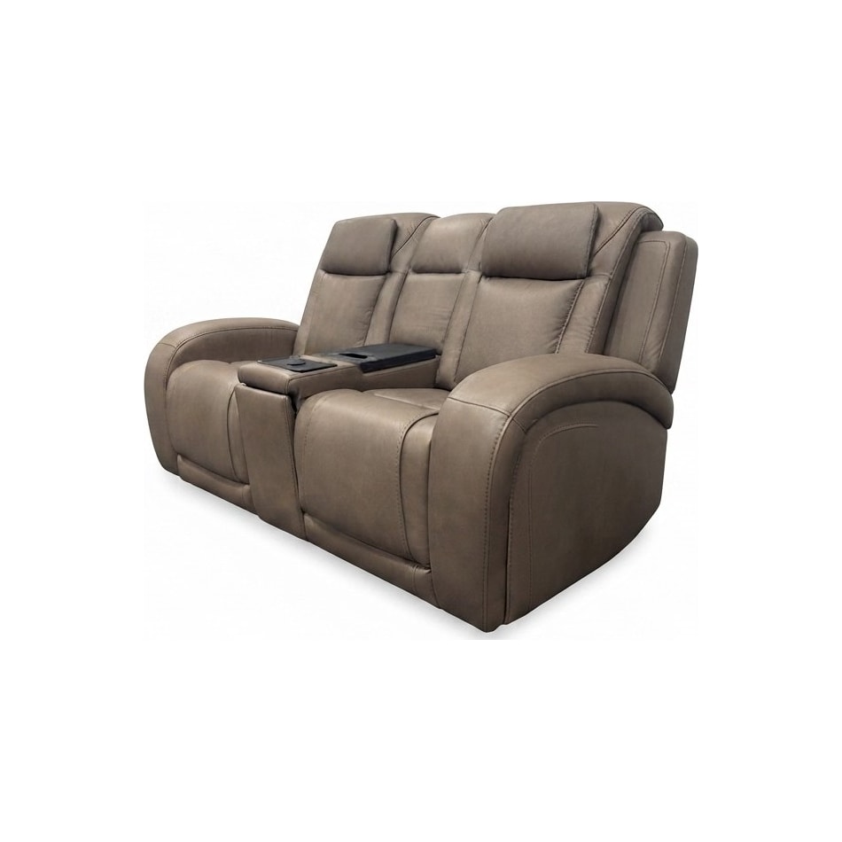 jetset ii sable power leather reclining console loveseat   