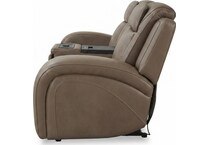 jetset ii sable power leather reclining console loveseat   
