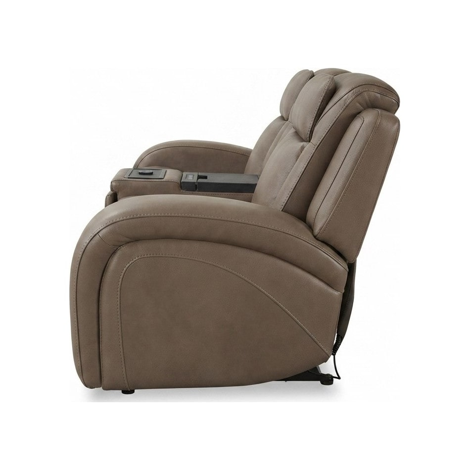 jetset ii sable power leather reclining console loveseat   