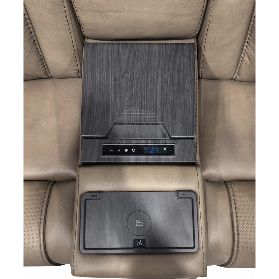 jetset ii sable power leather reclining console loveseat   
