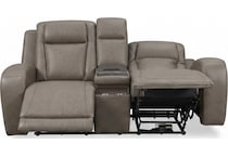jetset ii sable power leather reclining console loveseat   