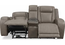 jetset ii sable power leather reclining console loveseat   
