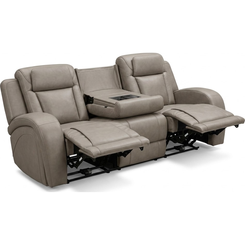jetset ii sable power leather reclining sofa   