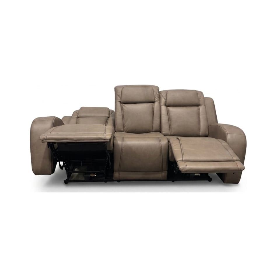 jetset ii sable power leather reclining sofa   