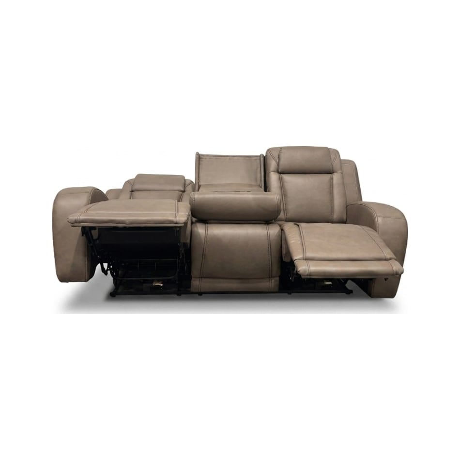 jetset ii sable power leather reclining sofa   