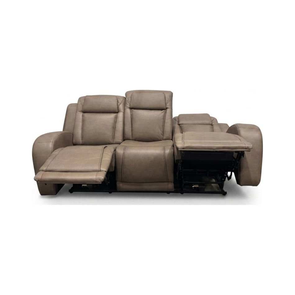 jetset ii sable power leather reclining sofa   