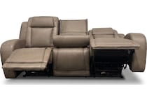 jetset ii sable power leather reclining sofa   
