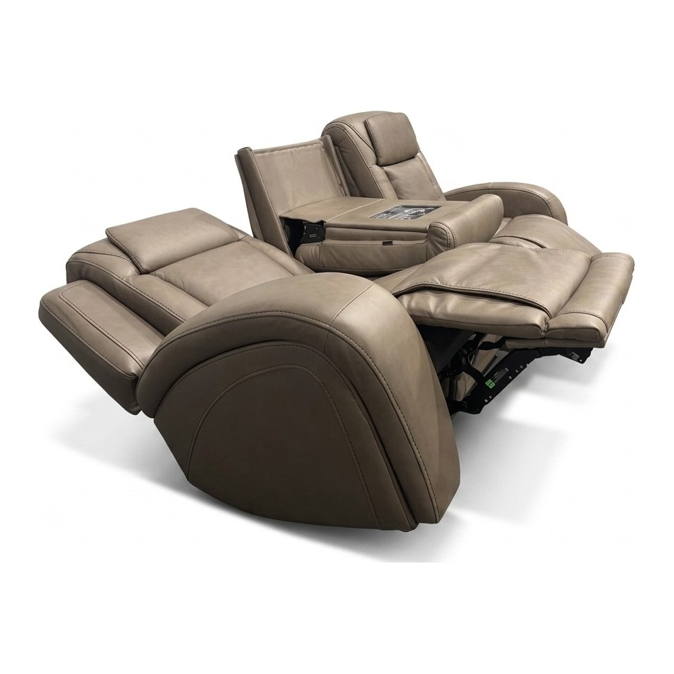 jetset ii sable power leather reclining sofa   
