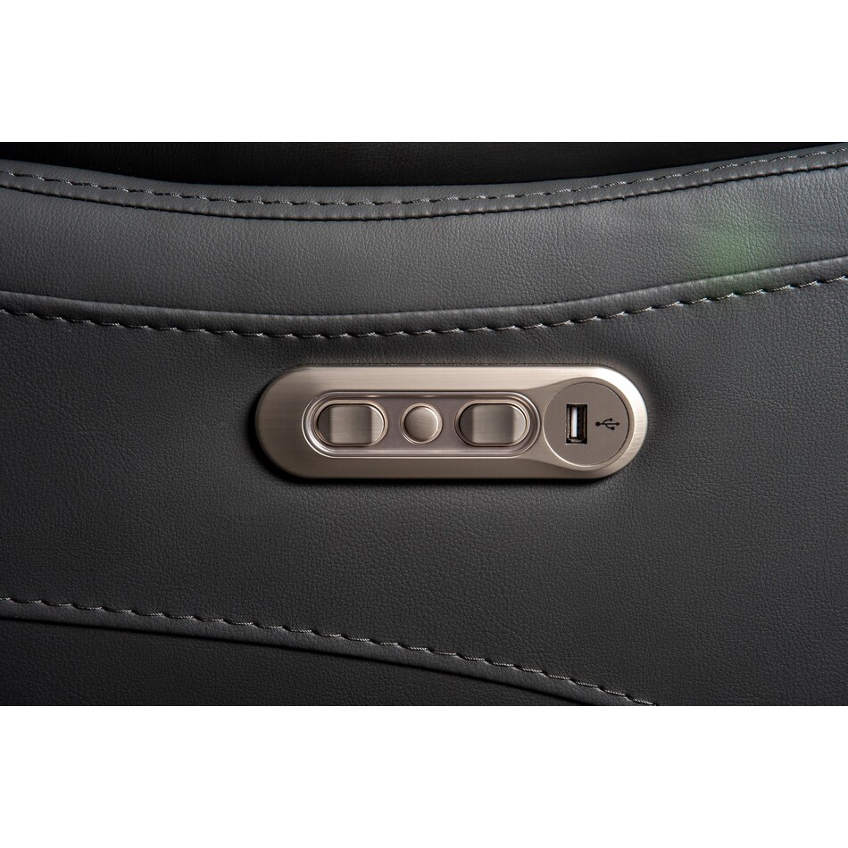 joanne grey power leather reclining console loveseat   