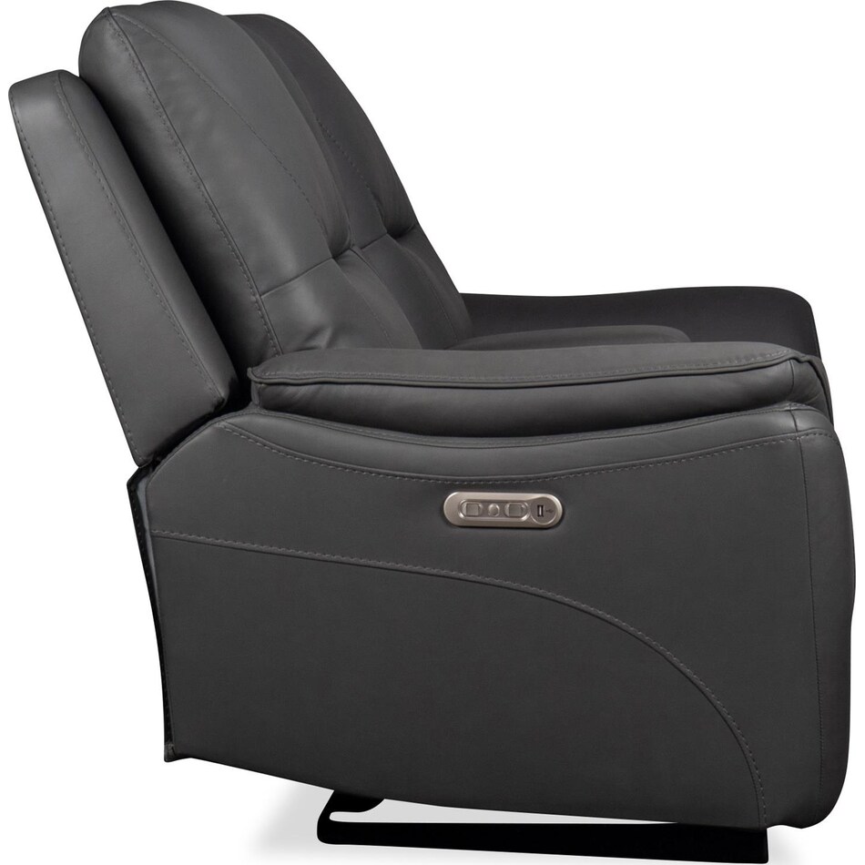 joanne grey power leather reclining console loveseat   