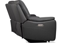 joanne grey power leather reclining console loveseat   