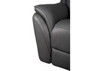 joanne grey power leather reclining console loveseat   