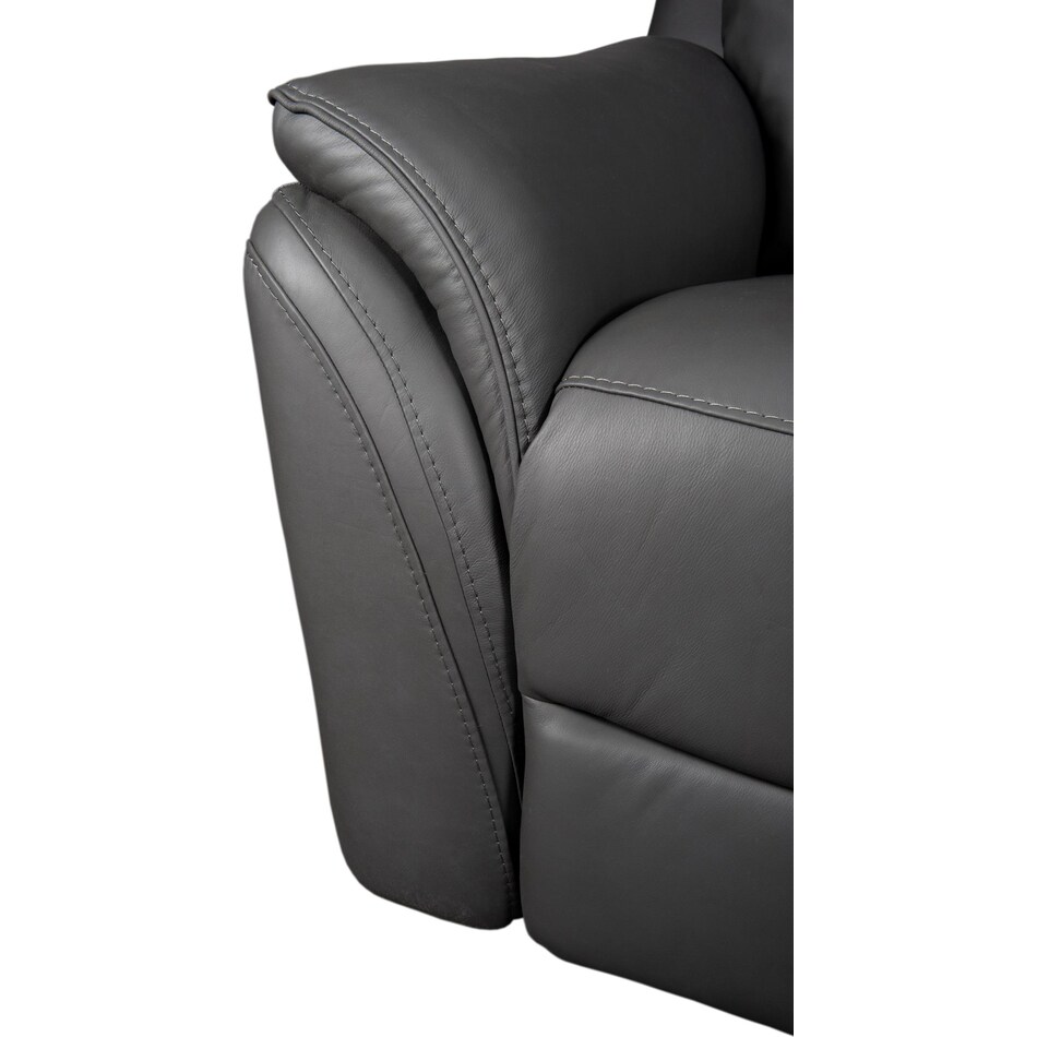 joanne grey power leather reclining console loveseat   