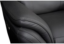 joanne grey power leather reclining console loveseat   