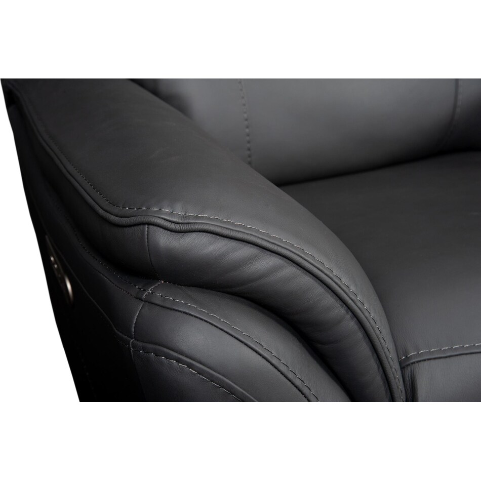 joanne grey power leather reclining console loveseat   